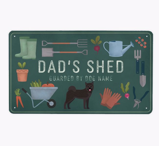 Dad's Shed: Personalised {breedFullName} Metal Garden Sign